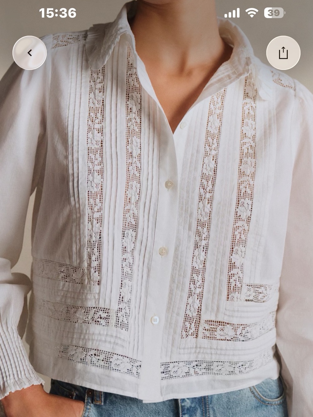 Sezane Eloïse Shirt Ecru - Size 4